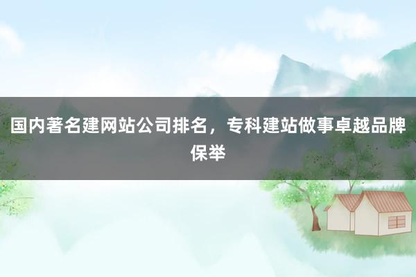 国内著名建网站公司排名，专科建站做事卓越品牌保举